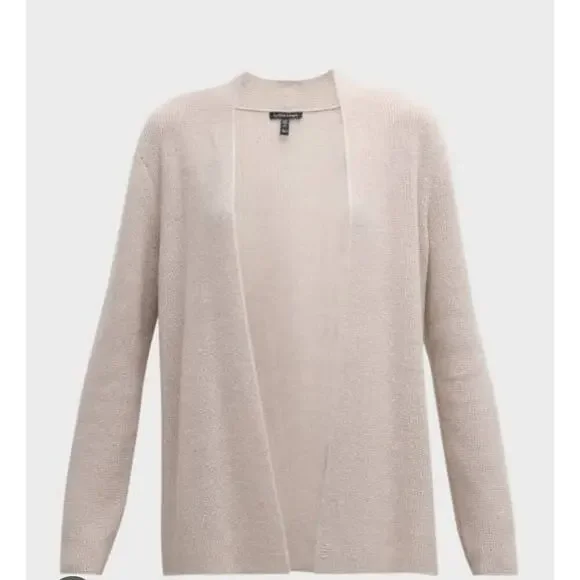 Eileen Fisher sz medium light lavender silk organic cotton blend cardigan - Picture 1 of 7